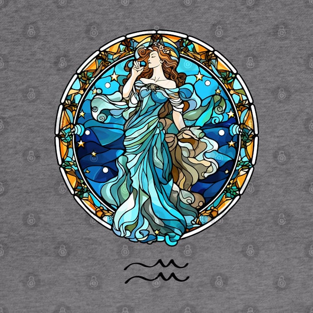 Stained Glass Aquarius by Chromatic Fusion Studio